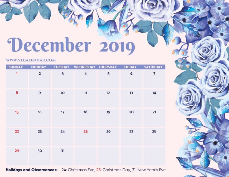 December Holiday Calendar Template