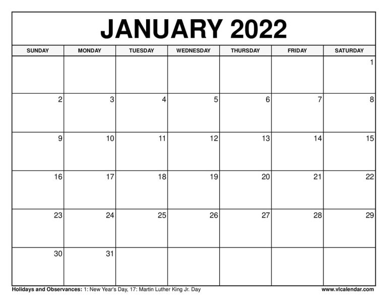 printable january 2021 calendar templates with holidays