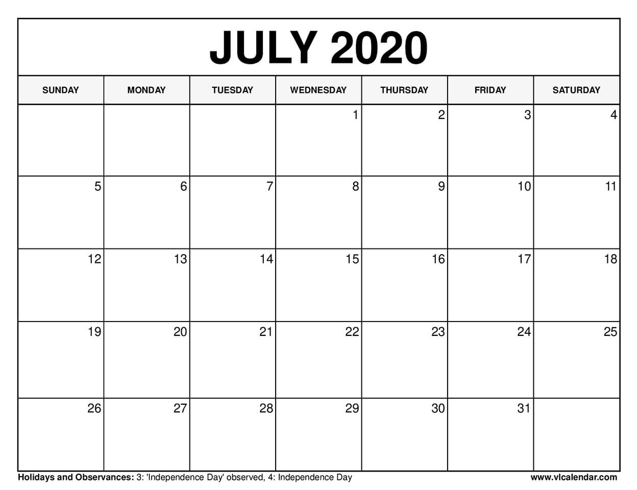 Printable July 2022 Calendar Templates with Holidays