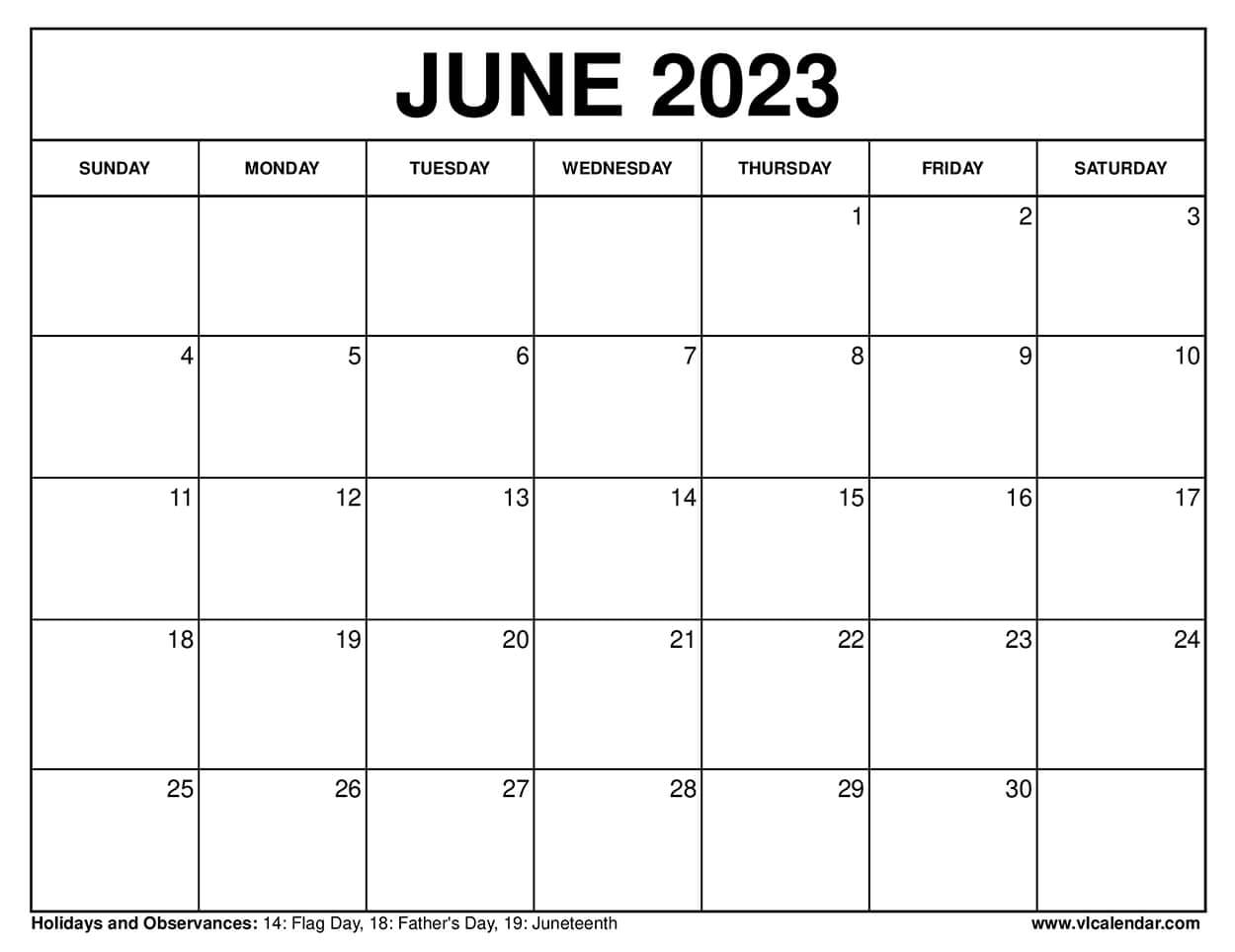 June 2023 Calendar