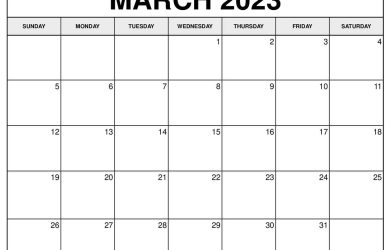 March 2023 Calendar