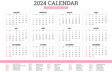 2024 Calendar