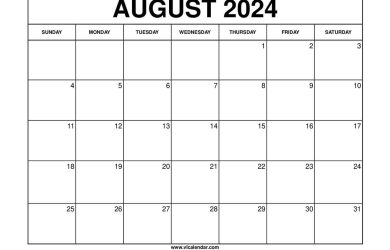 August 2024 Calendar