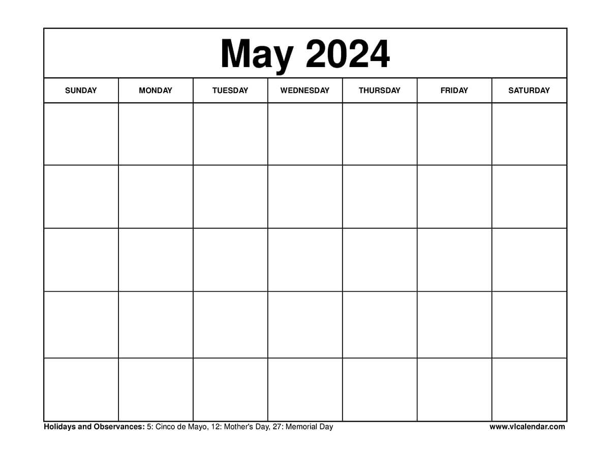 2024 May Holidays and Observances - May Calendar of Holidays