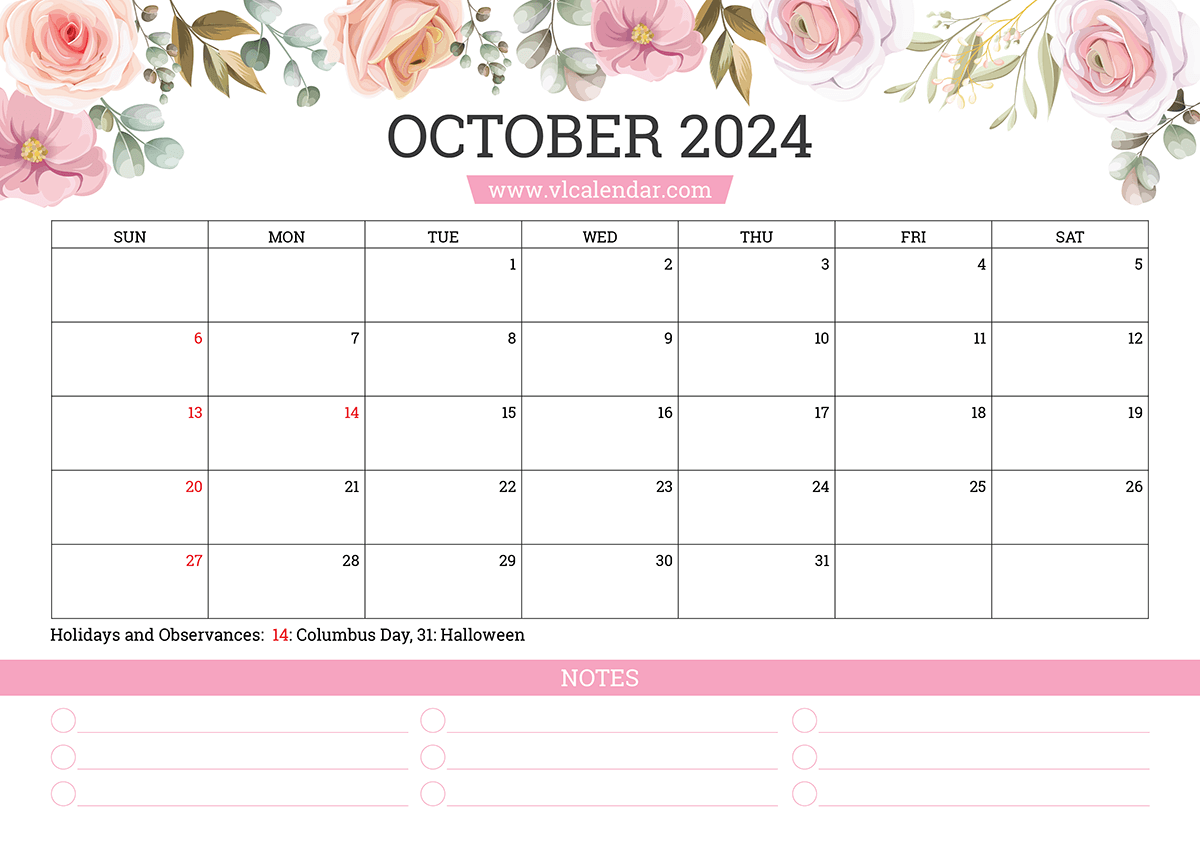 Floral Calendar for October 2024