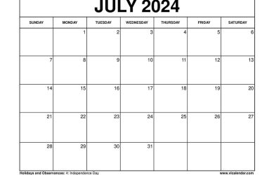 July 2024 Calendar