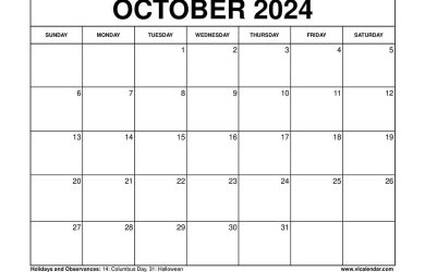 October 2024 Calendar