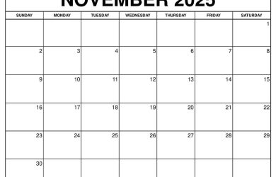 November 2025 Calendar