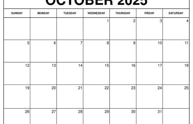 October 2025 Calendar