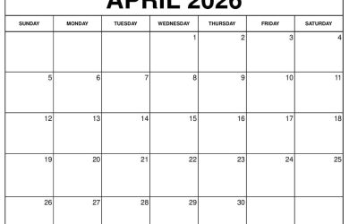 April 2026 Calendar