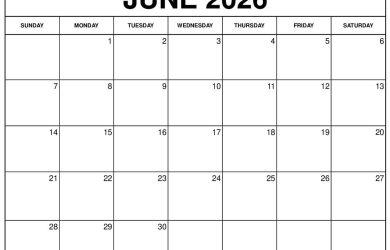 June 2026 Calendar